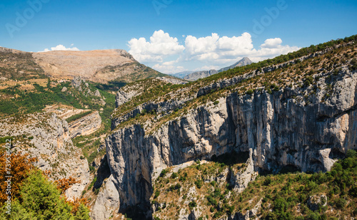 The Verdon Gorge canyon and Sainte Croix du Verdon in the Verdon Natural Regional Park, France. Panoramic view at sunny day. © travelbook