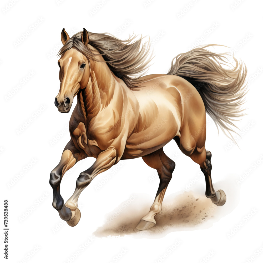 Obraz premium running horse isolated on white background