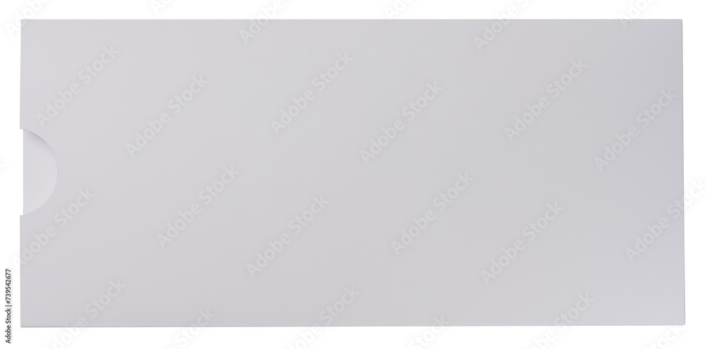 Rectangular white cardboard envelope on isolated background