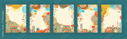 Trendy cute baby frames. hand drawing. Not AI, Vector illustration