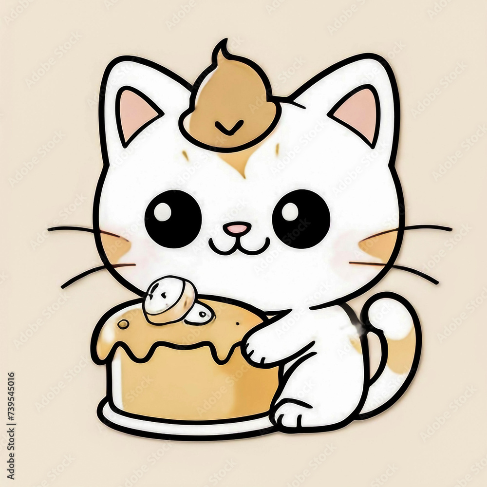 stickers with funny and cute cats. Vector collection sticker of funny cats on pink isolated background. AI. Doodle cartoon style. Cute cartoon cat set stickers with funny and cute cats. Vector collection sticker of funny cats on pink isolated background. AI. Doodle cartoon style. Cute cartoon cat set