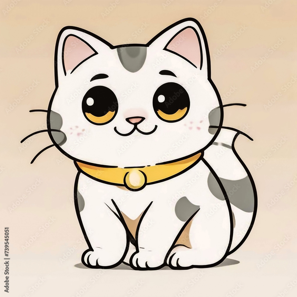 stickers with funny and cute cats. Vector collection sticker of funny cats on pink isolated background. AI. Doodle cartoon style. Cute cartoon cat set stickers with funny and cute cats. Vector collection sticker of funny cats on pink isolated background. AI. Doodle cartoon style. Cute cartoon cat set