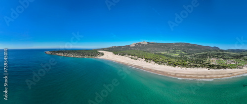 vista panorámica de la playa de Bolonia en el municipio de Tarifa, Andalucía 