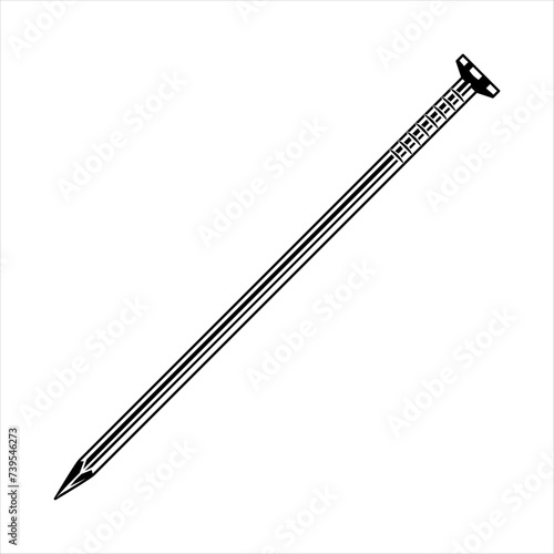 Metal nail vector icon. Iron nails for fastening wood. Cartoon vector icon isolated on white background.