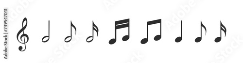 Music notes icon set. Vector EPS10