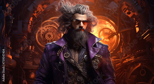 Steampunk Commander in Fiery Battlefield © Canvas Alchemy