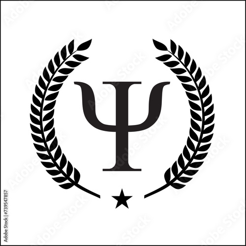 Symbol Laurel Psychology design logo vector, design is a classic luxury for all psychology business