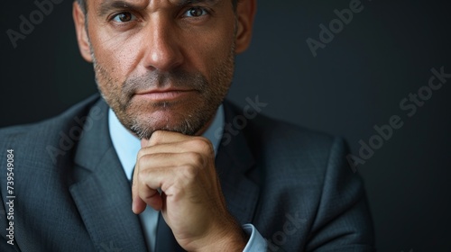 Contemplative Business Executive Generative AI photo