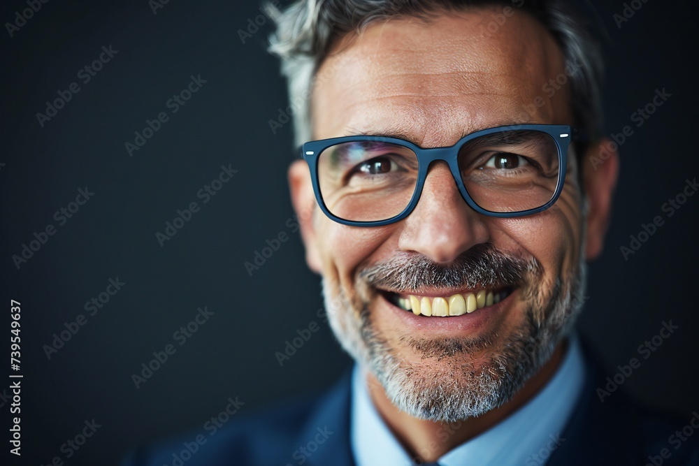 Smiling 45 years old banker, happy middle aged business man bank manager, mid adult professional businessman ceo executive in office, older mature entrepreneur wearing glasses, headshot portrait Smiling 45 years old banker, happy middle aged business man bank manager, mid adult professional businessman ceo executive in office, older mature entrepreneur wearing glasses, headshot portrait