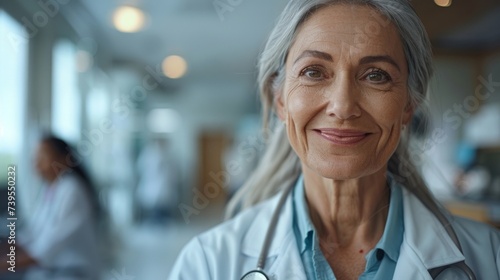 Compassionate Senior Female Doctor's Close-up Generative AI photo
