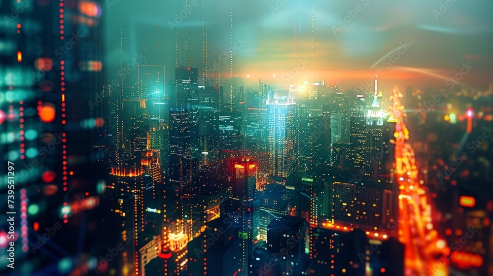 city scape and network connection concept city scape and network connection concept