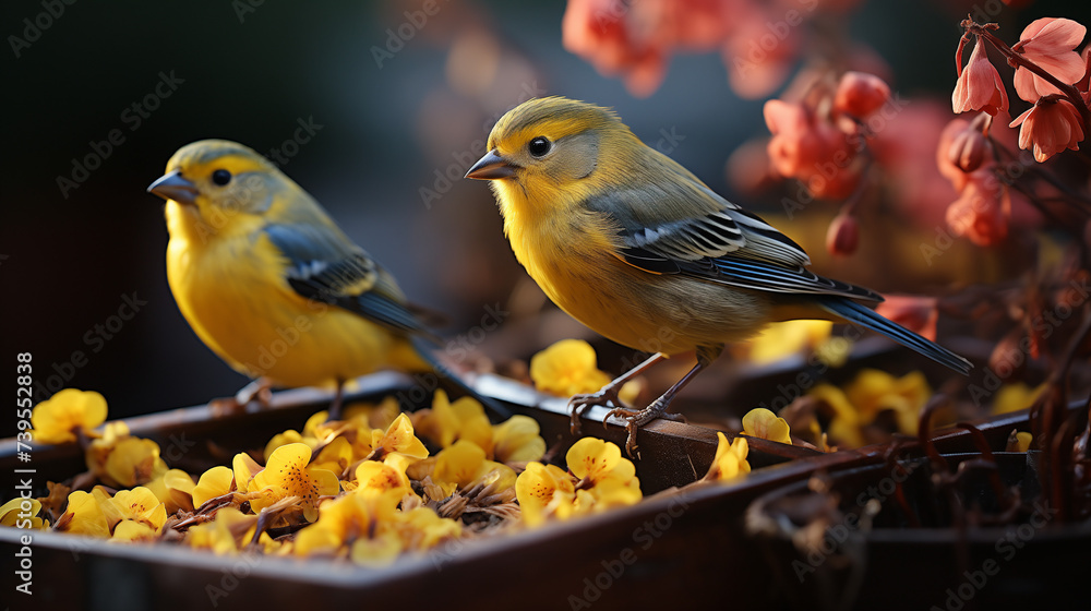 Des oiseaux repiquent les graines éparpillées, fertilisant la terre. Une symphonie naturelle de coopération écologique. 