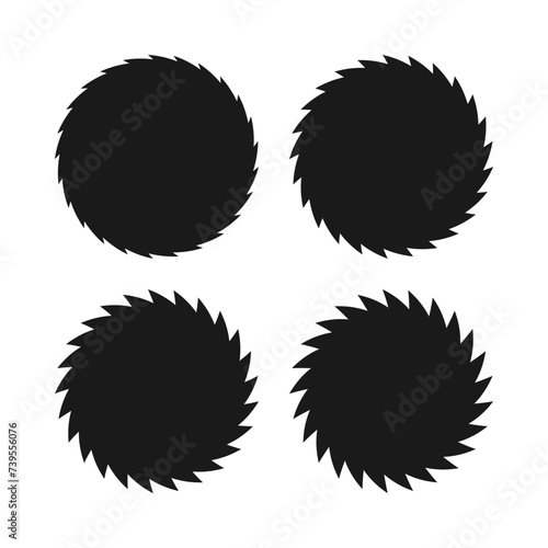 Saw Edge Circle Shapes Icon Set
