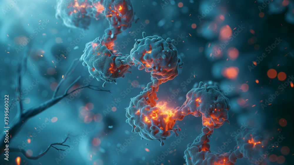 Microscopic details of a DNA nuclear. Microscopic details of a DNA nuclear.