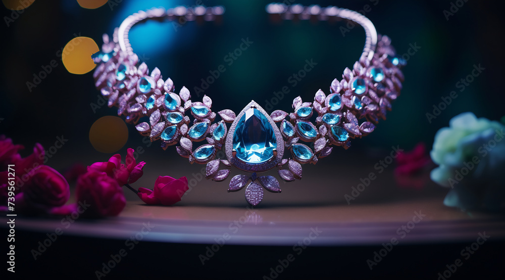 Elegant Gemstone Necklace Display