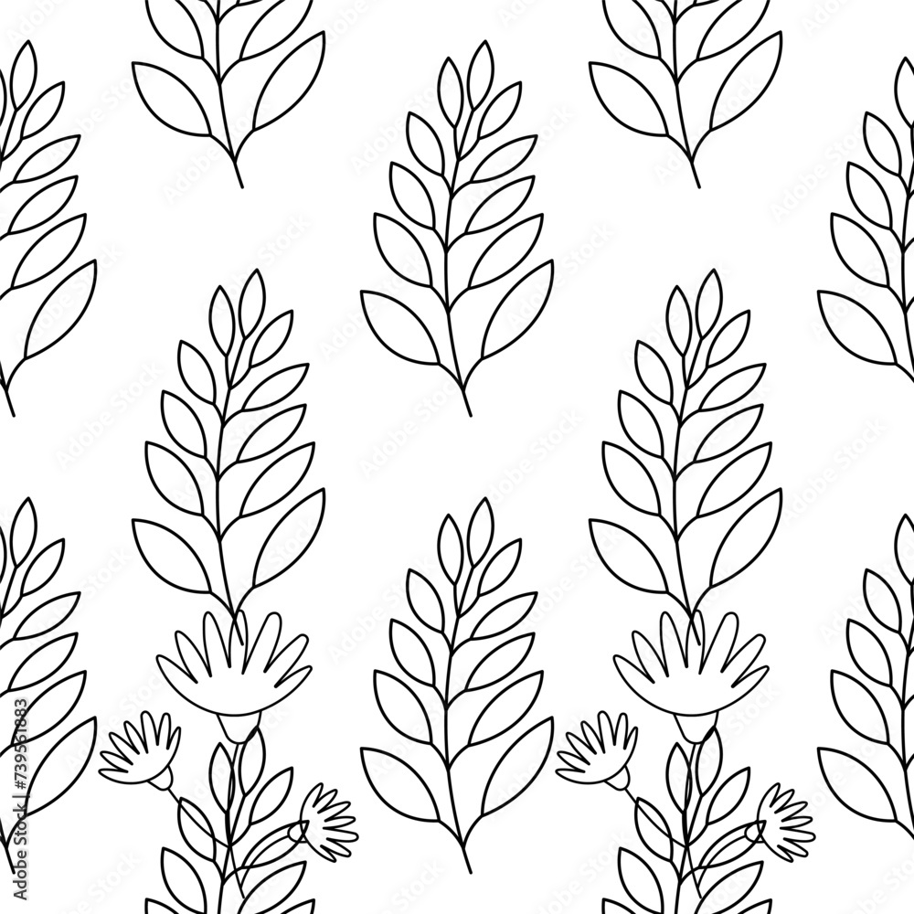 spring line doodle flowers for decoration and gift. pattern, textile, background