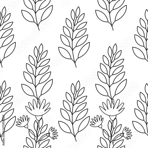 spring line doodle flowers for decoration and gift. pattern  textile  background