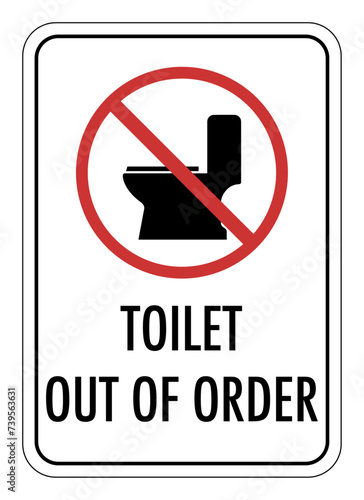 Vector graphic of sign informing that the bathroom is temporarily out of order