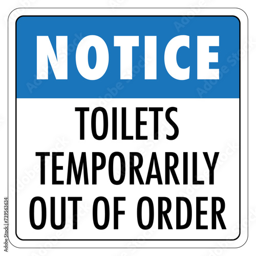 Vector graphic of sign informing that the bathroom is temporarily out of order