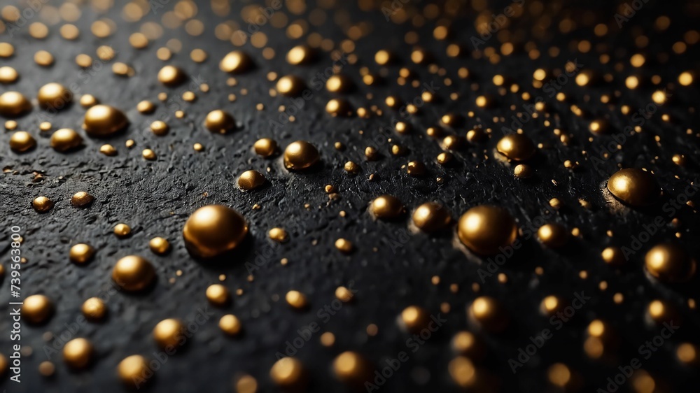 Black surface with gold dots. Suitable for abstract backgrounds or luxury designs. Generative Ai Black surface with gold dots. Suitable for abstract backgrounds or luxury designs. Generative Ai