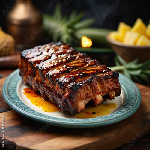Hawaiian BBQ Ribs with Pineapple Glaze - Tropical Grilled Delight