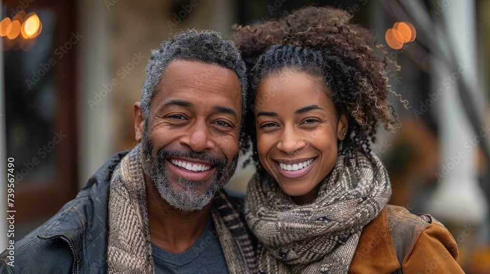 Man and Woman Smiling for Camera Man and Woman Smiling for Camera