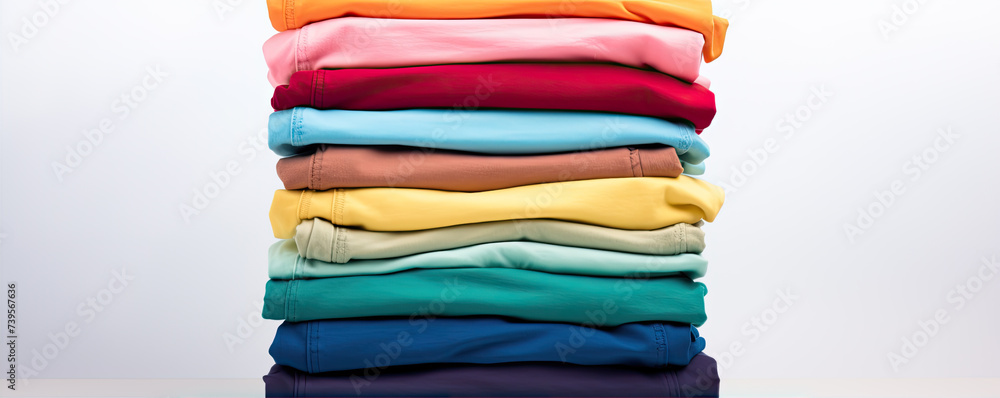 Pile of t shirts in various colors isolated. Pile of t shirts in various colors isolated.