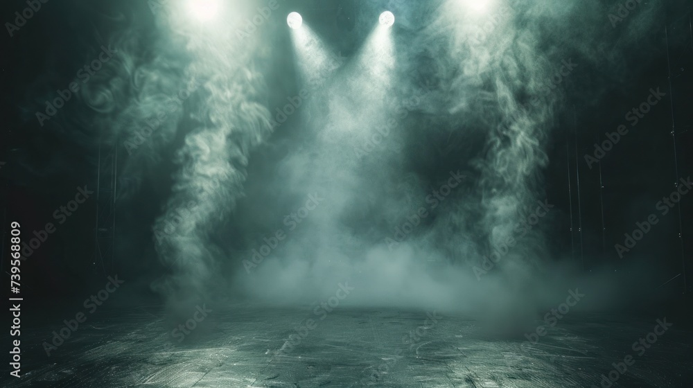 Stage Emitting Smoke During Performance - obrazy, fototapety, plakaty 