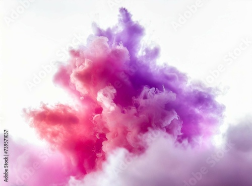 Pink and purple clouds design on white background