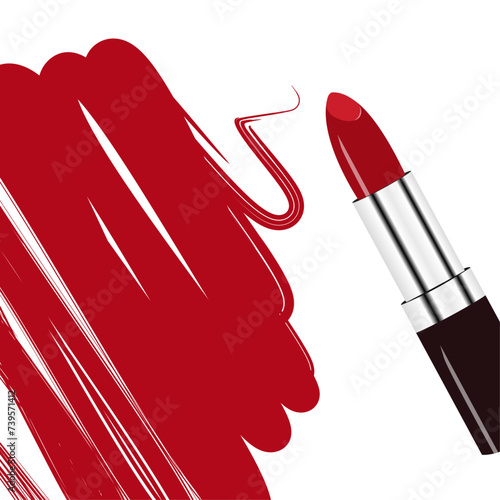 Glossy red lipstick background