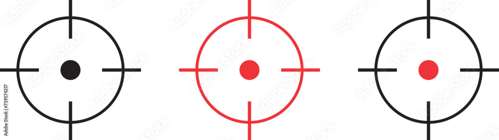 Gun Sight Crosshairs Bullseye Isolated Vector. sniper rifle target. Focus target vector icon. Target goal icon. target focus arrow. marketing aim design Gun Sight Crosshairs Bullseye Isolated Vector. sniper rifle target. Focus target vector icon. Target goal icon. target focus arrow. marketing aim design