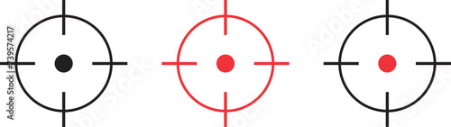 Gun Sight Crosshairs Bullseye Isolated Vector. sniper rifle target. Focus target vector icon. Target goal icon. target focus arrow. marketing aim design