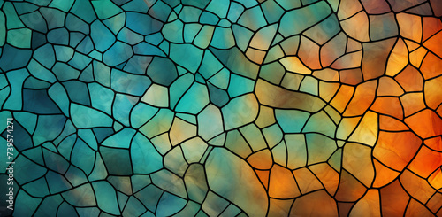 Organic Textured Stained Glass Mosaic photo