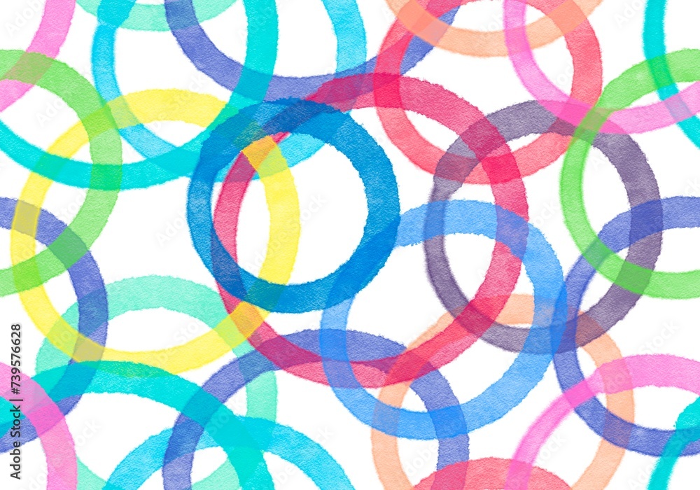 Obraz premium Abstract watercolor paint circle spots seamless pattern for wrapping paper and fabrics and linens and kitchen