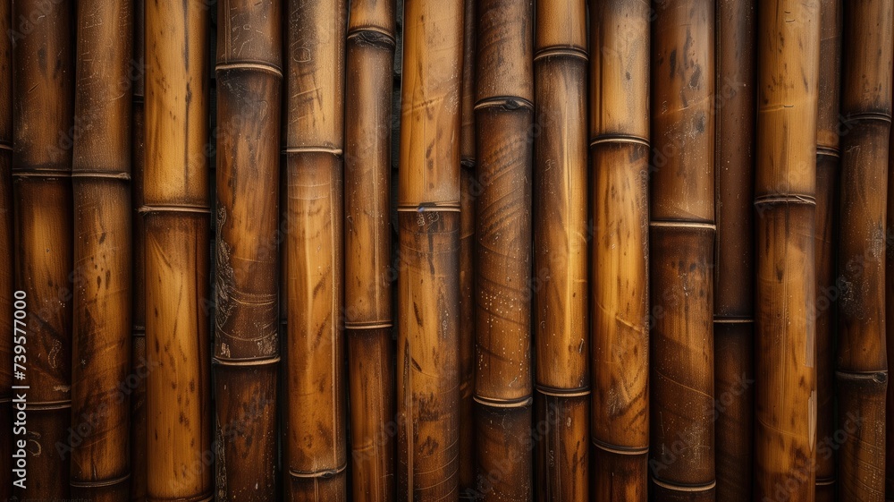 Close-up of aged bamboo texture in natural light