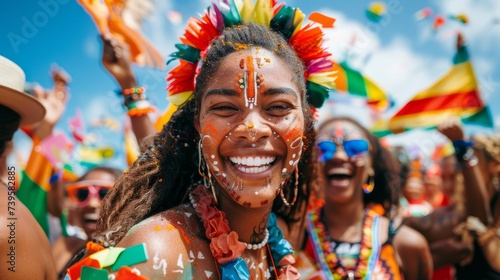 People from different cultural backgrounds celebrating a cultural festival together, promoting cultural diversity and acceptance