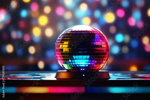 Bunte Farben in einer Diskothek, Diskolicht mit Diskokugel