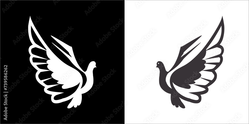 Obraz premium Illustration vector graphics of flying bird icon