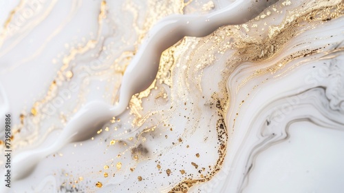Glamorous White and Gold Marble Background Close-Up
