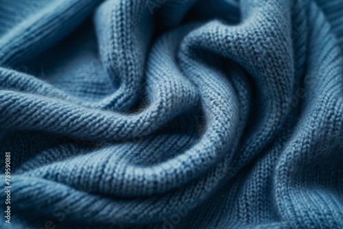 Luxurious background of blue cashmere sweater