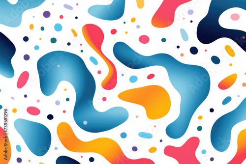 hand trace a free colorful abstract seamless pattern on white