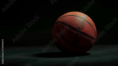 This intriguing image showcases a black basketball on a black backdrop, emphasizing minimalism and the beauty of form in simplicity. © B & G Media