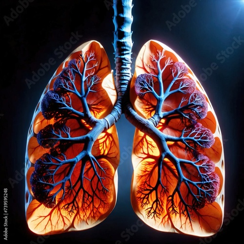Lungs, human body part for breathing and oxygenation © Kheng Guan Toh