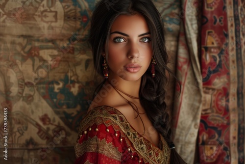 Stunning portrait of an Indian woman in traditional attire