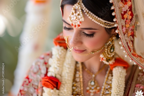 Photo of a gorgeous Indian bride in a classic wedding attire