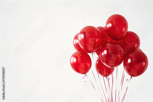 Red Balloons on White Background, celebration, party, festive, decoration