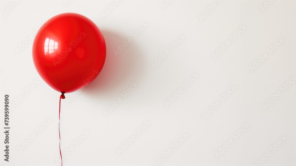 A shiny red balloon on a white background A shiny red balloon on a white background