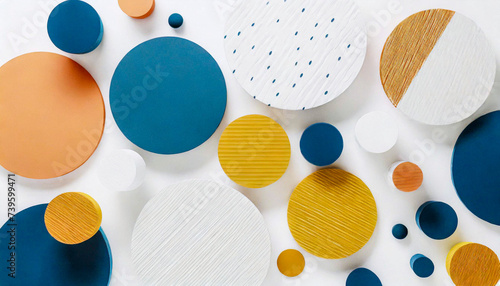 retro pop geometric shape abstract wallpaper on white background, 16:9 widescreen background / backdrop