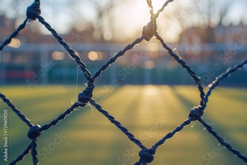 Looking at a net in a football field