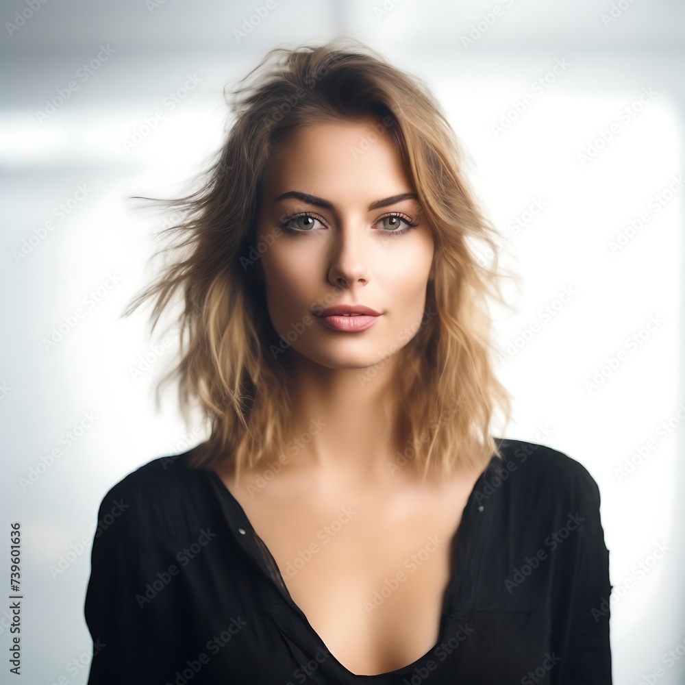portrait of a German beautiful woman isolated in white background portrait of a German beautiful woman isolated in white background